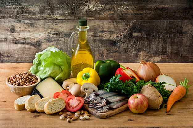 Alimentos típicos de la dieta mediterránea